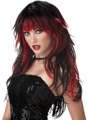 Tempting Tresses Black and Red Gothic Costume Wig