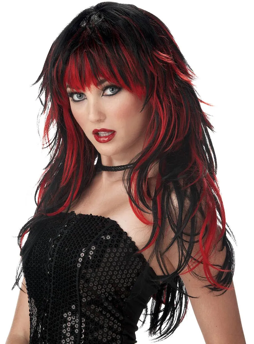 Tempting Tresses Black and Red Gothic Costume Wig