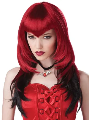 Temptress Womens Black and Red Halloween Wig