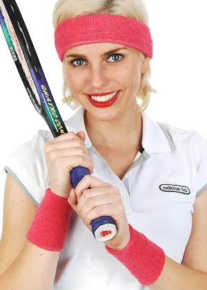 Tennis Player Hot Pink Sweatbands Costume Accessory