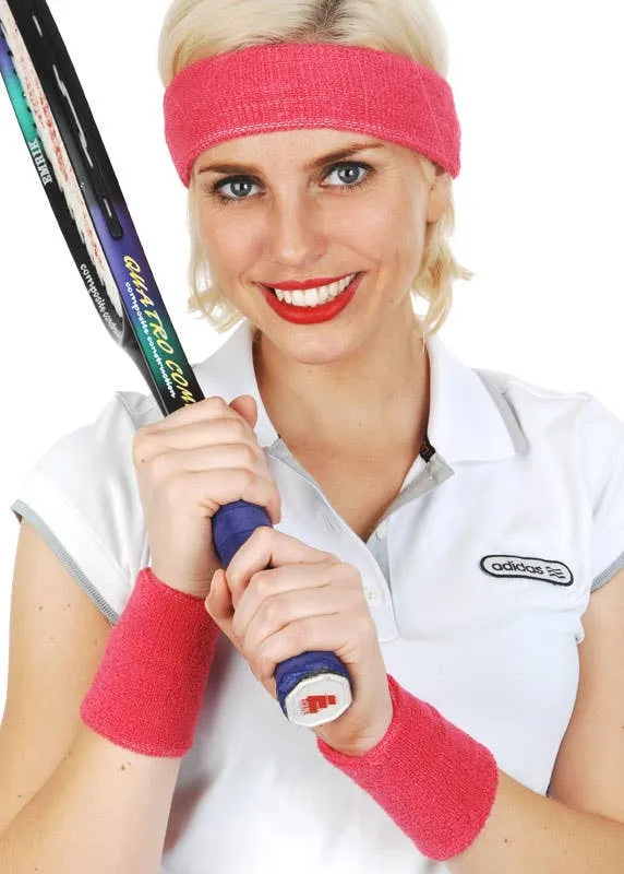 Tennis Player Hot Pink Sweatbands Costume Accessory