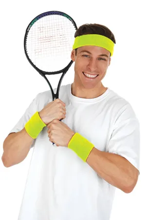 Tennis Player Neon Green Sweatbands Costume Accessory