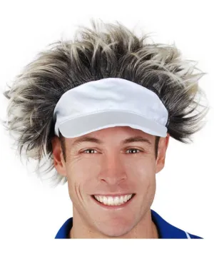 Tennis Visor with Attached Blonde Hair