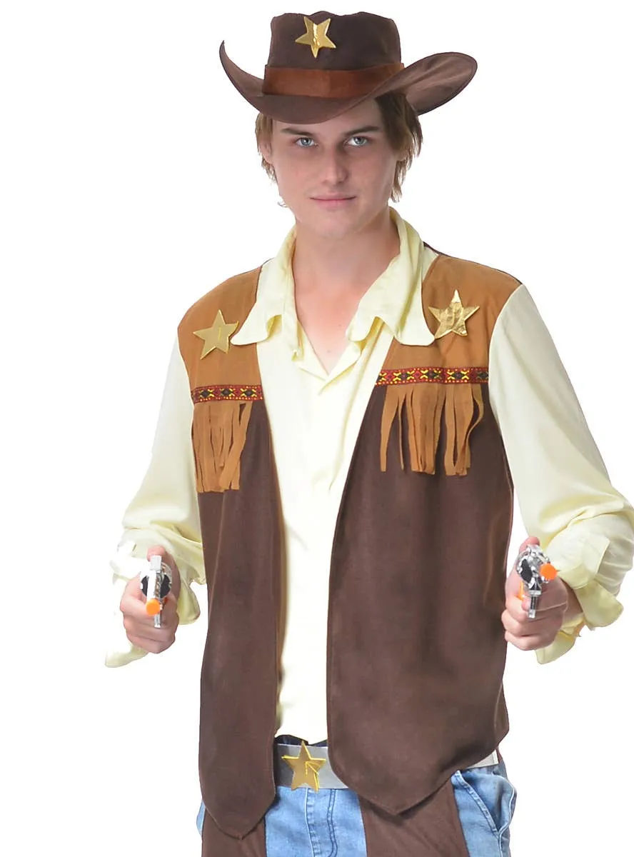 Texan Cowboy Mens Wild West Fancy Dress Costume