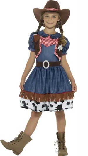 Texan Cowgirl Kids Wild West Dress Up Costume