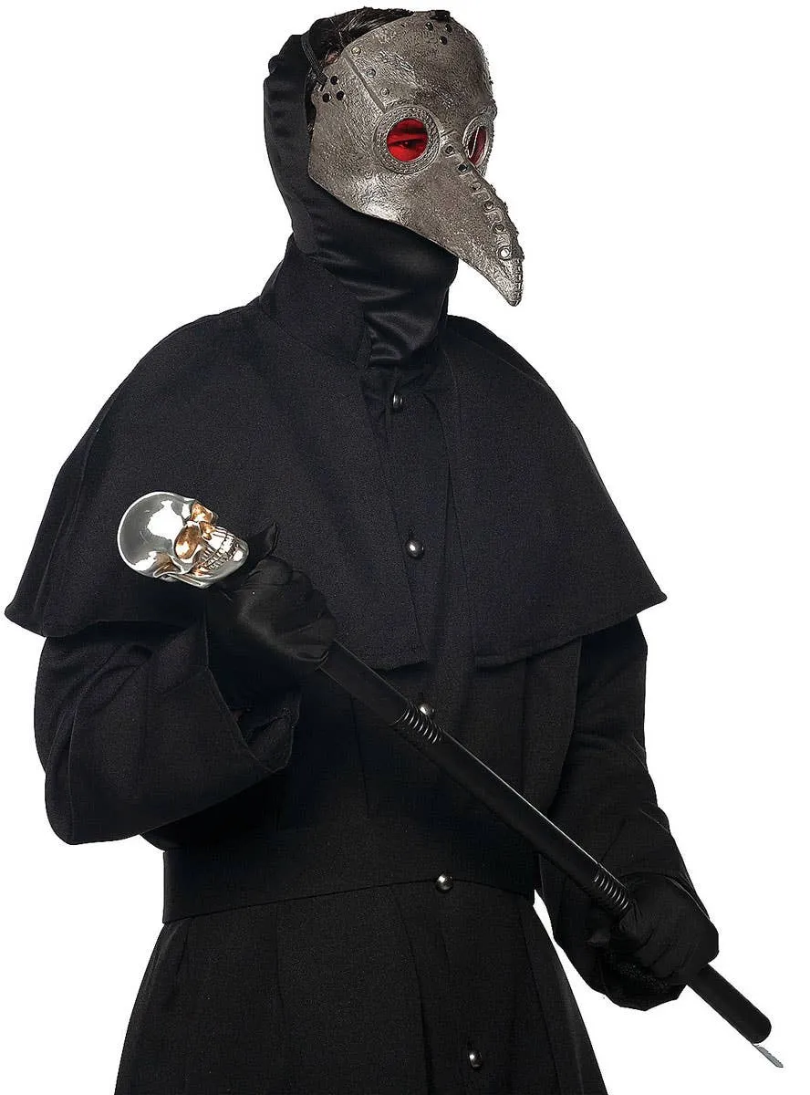 Textured Grey Plague Doctor Halloween Costume Mask