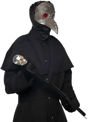 Textured Grey Plague Doctor Halloween Costume Mask