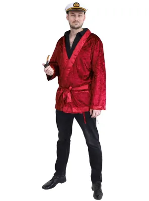 The Heff Mens Red Velvet Smoking Costume Jacket