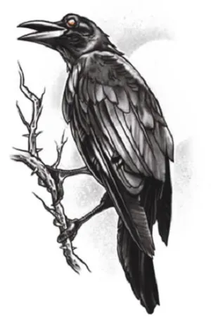The Raven Realistic Temporary Tattoo Costume Accessory