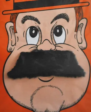 Thick Bushy Black Stick On Moustache