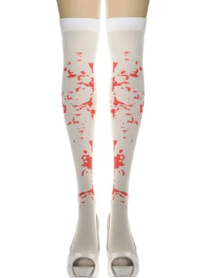Thigh High Blood Splattered Halloween Womens Stockings