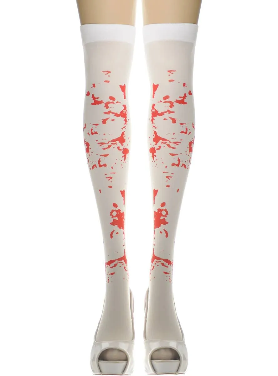 Thigh High Blood Splattered Halloween Womens Stockings