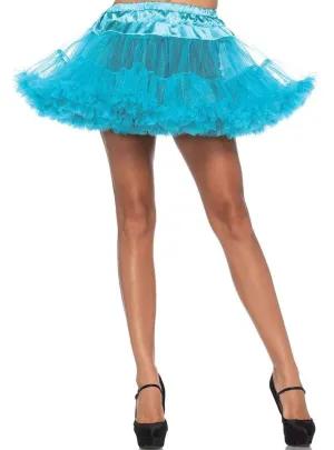 Thigh Length Ruffled Blue Womens Petticoat