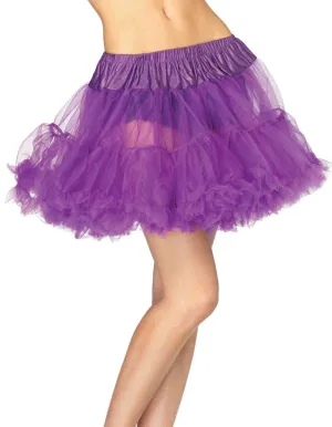 Thigh Length Ruffled Purple Womens Petticoat