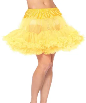 Thigh Length Ruffled Yellow Womens Petticoat