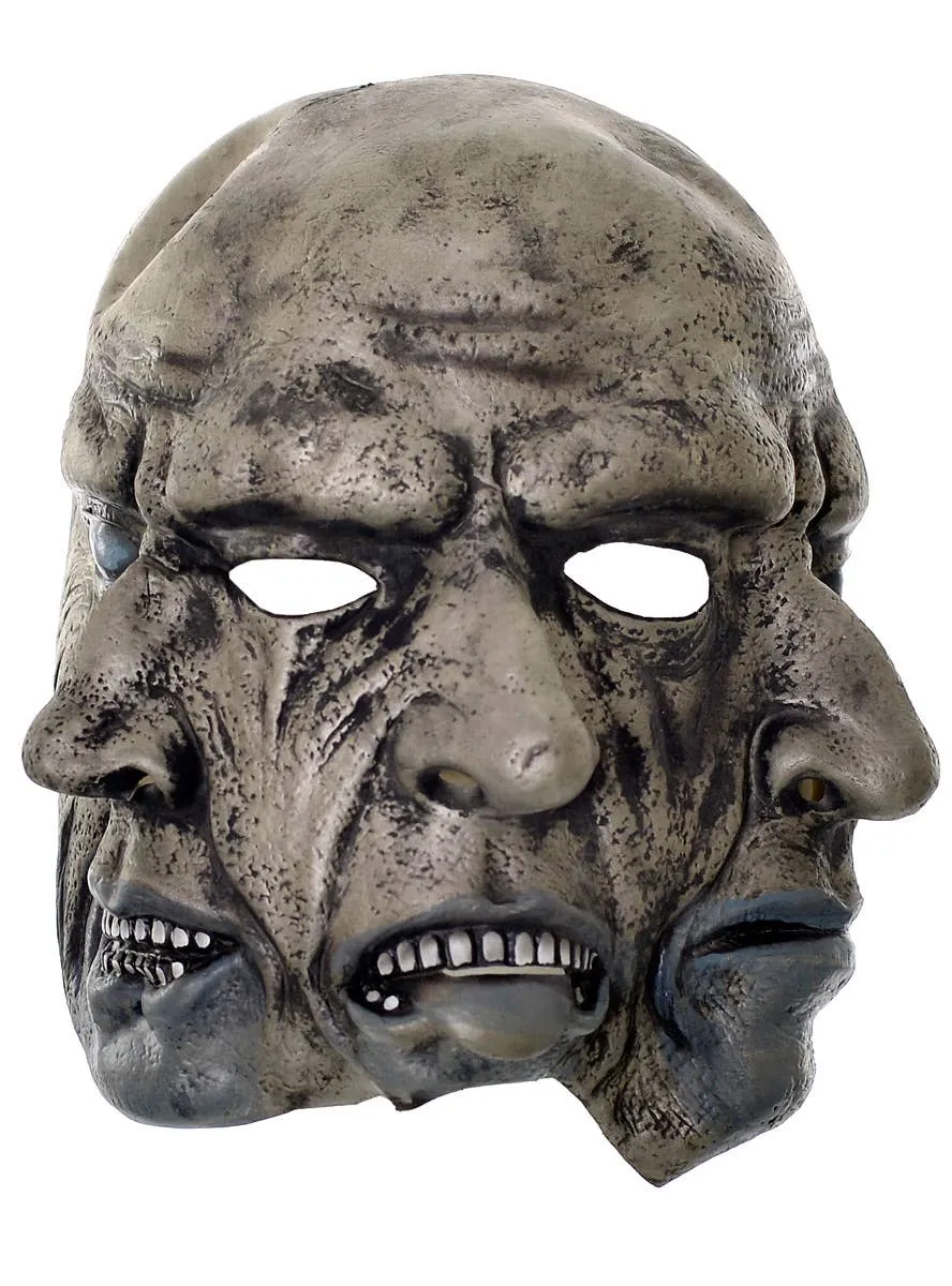 Three Faced Latex Halloween Costume Mask