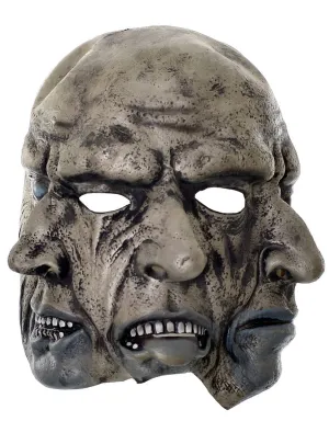 Three Faced Latex Halloween Costume Mask