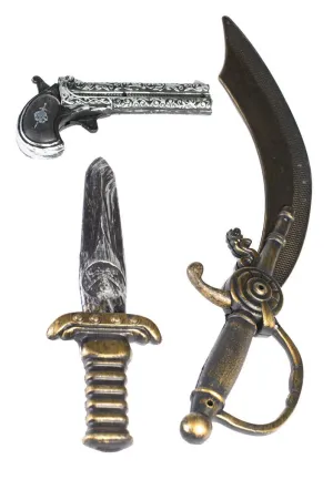 Three Piece Pirate Costume Weapon Set
