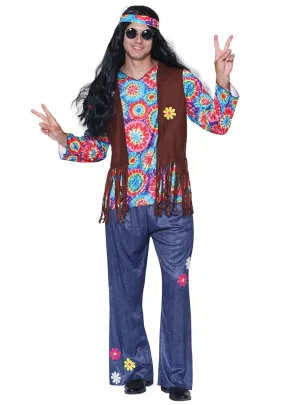 Tie Dye Hippie Mens 1970s Costume