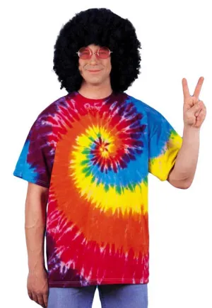 Tie-Dyed Mens 60s Hippie Costume T-Shirt