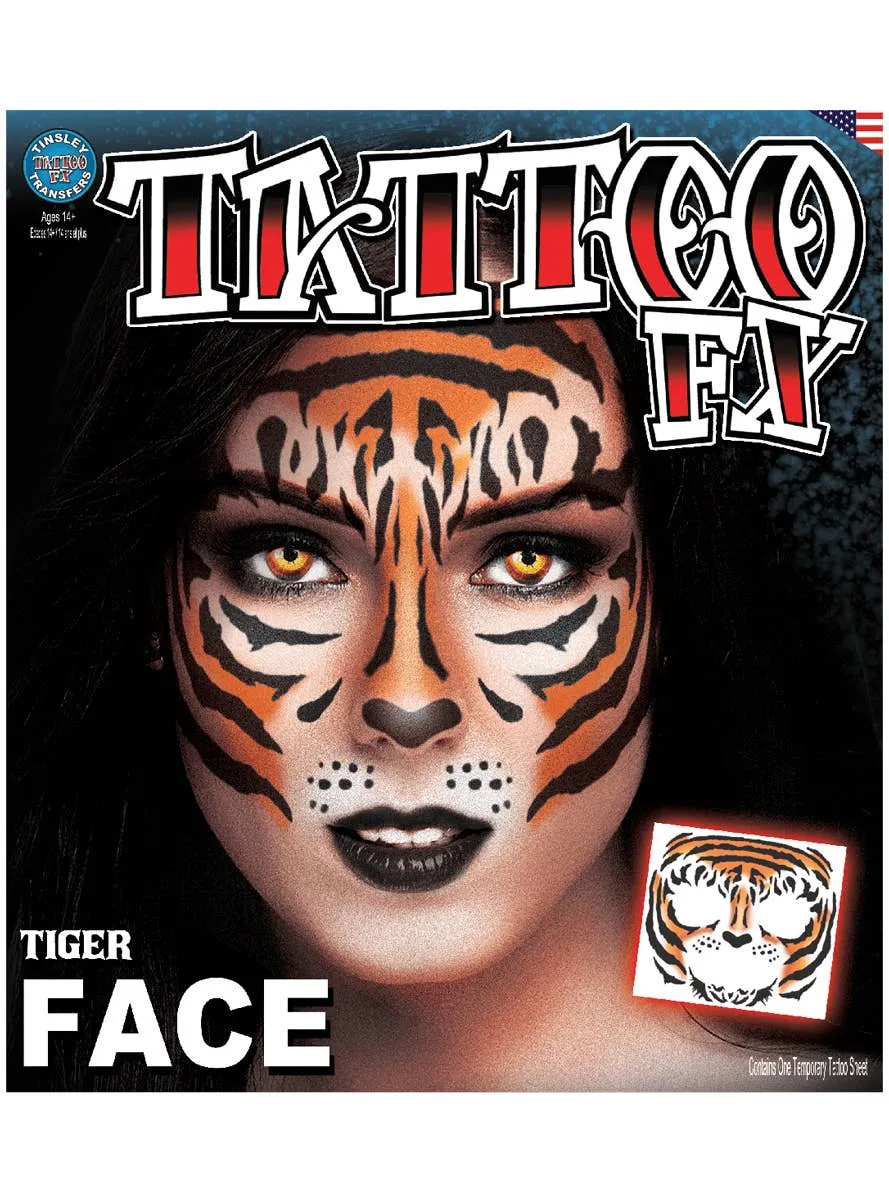 Tiger Face High Quality Temporary Costume Tattoo