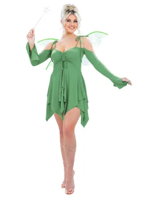 Tinkerbell Pixie Sexy Womens Green Fairy Costume
