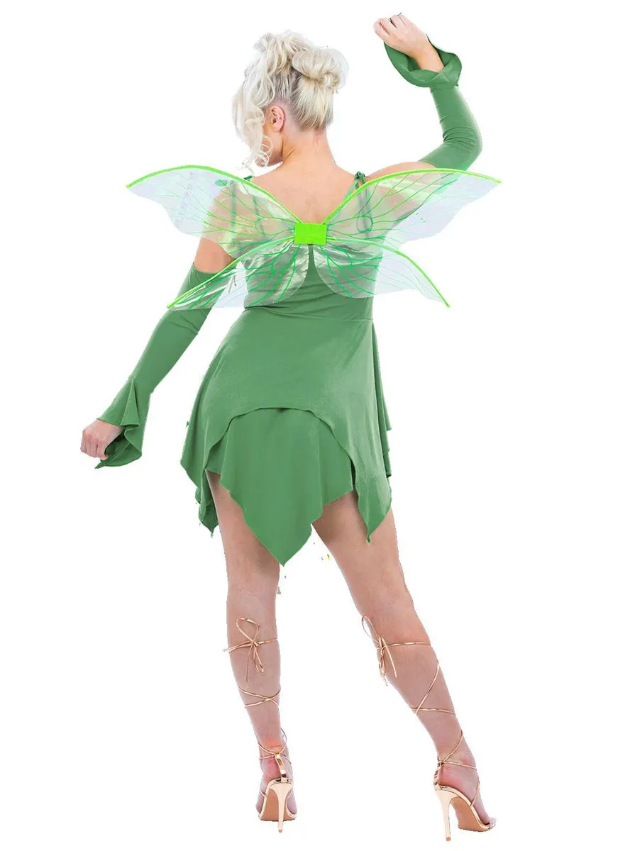 Tinkerbell Pixie Sexy Womens Green Fairy Costume
