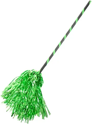 Tinsel Black and Green Broomstick Halloween Accessory