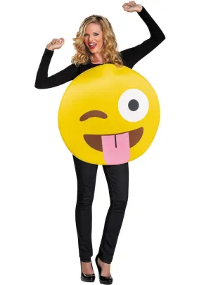 Tongue Out Emoji Face Unisex Adults Costume