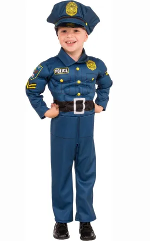 Top Cop Boys Muscle Chest Fancy Dress Costume