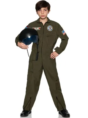 Top Gun Boys Licensed Pilot Flight Suit Costume