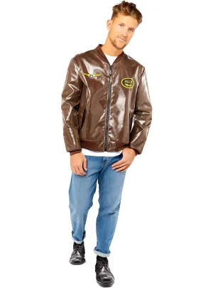 Top Gun Brown Bomber Jacket Mens Costume