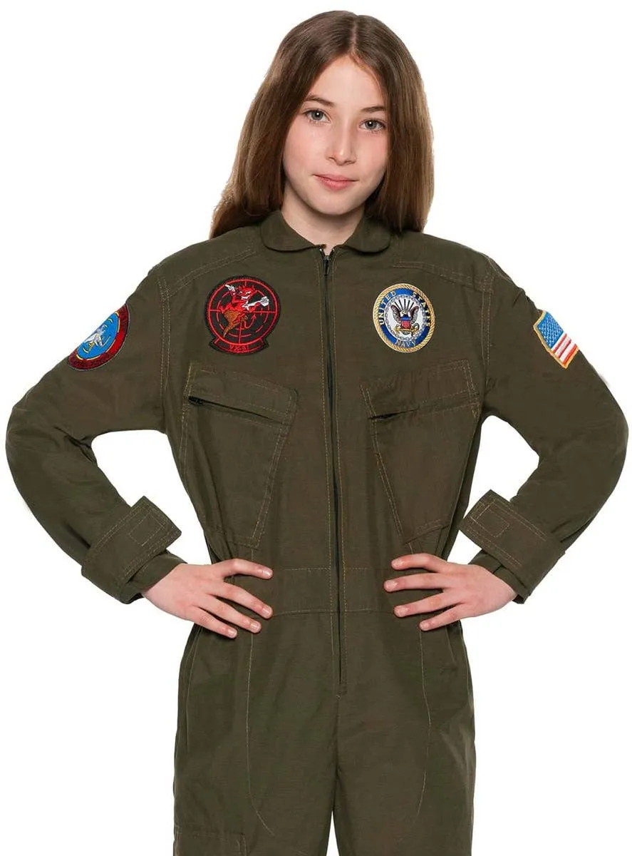 Top Gun Girls Licensed Pilot Flight Suit Costume