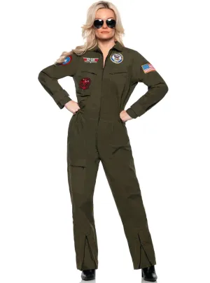 Top Gun Womens Licensed Pilot Flight Suit Costume
