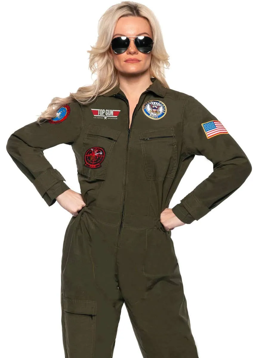 Top Gun Womens Licensed Pilot Flight Suit Costume