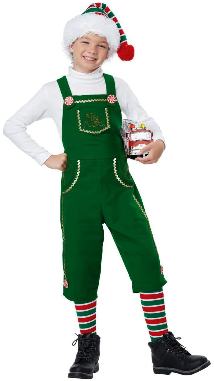 Toymaker Elf Boys Green Christmas Costume
