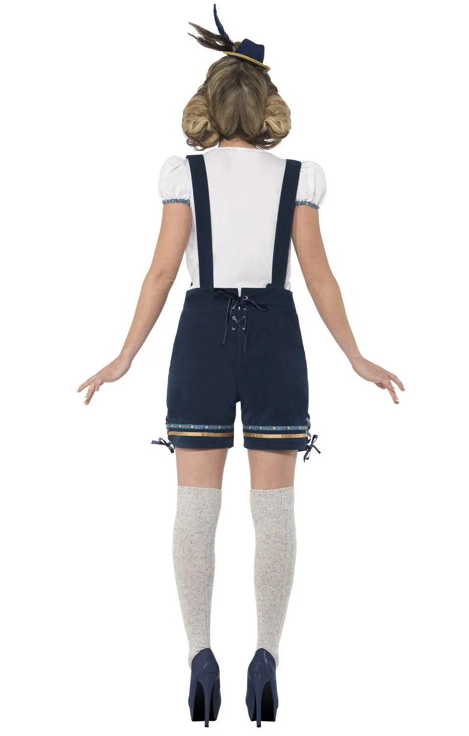 Traditional Womens Blue Bavarian Lederhosen Oktoberfest Costume