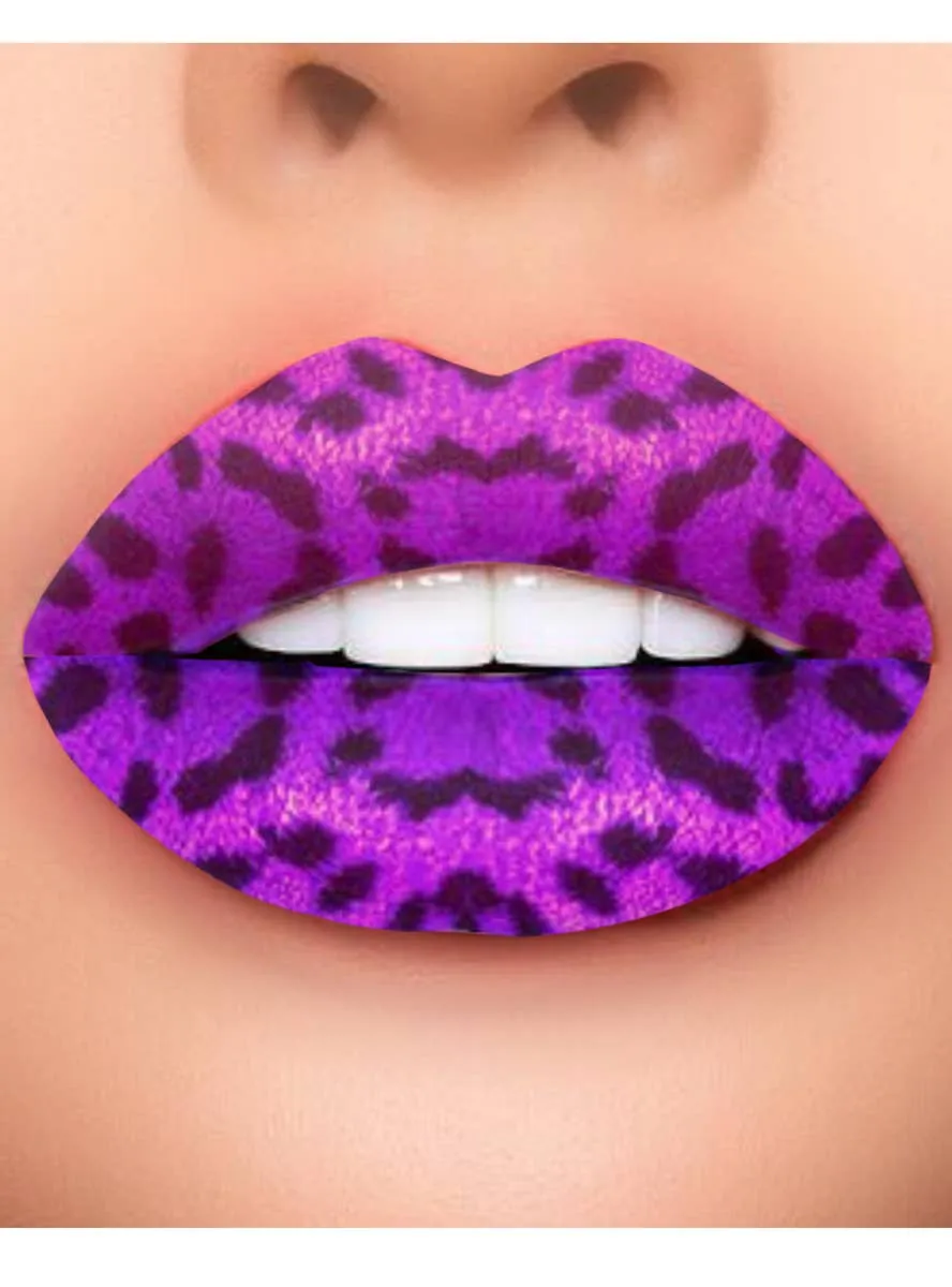 Trailer Trash Purple Cheetah Temporary Lip Tattoo Costume Makeup