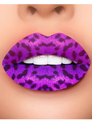 Trailer Trash Purple Cheetah Temporary Lip Tattoo Costume Makeup