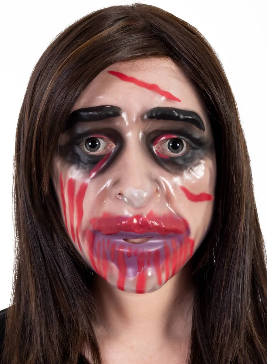 Transparent Bloody Mouth Halloween Costume Mask