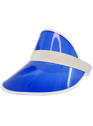 Transparent Blue Visor Adults Costume Hat