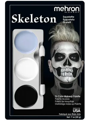 Tri-Colour Skeleton Halloween Makeup Palette