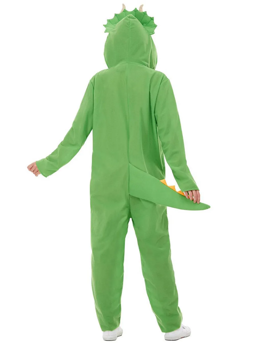 Triceratops Green Dinosaur Mens Onesie Costume