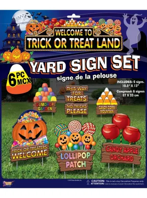 Trick-or-Treat 6 Piece Yard Sign Halloween Decoration Set