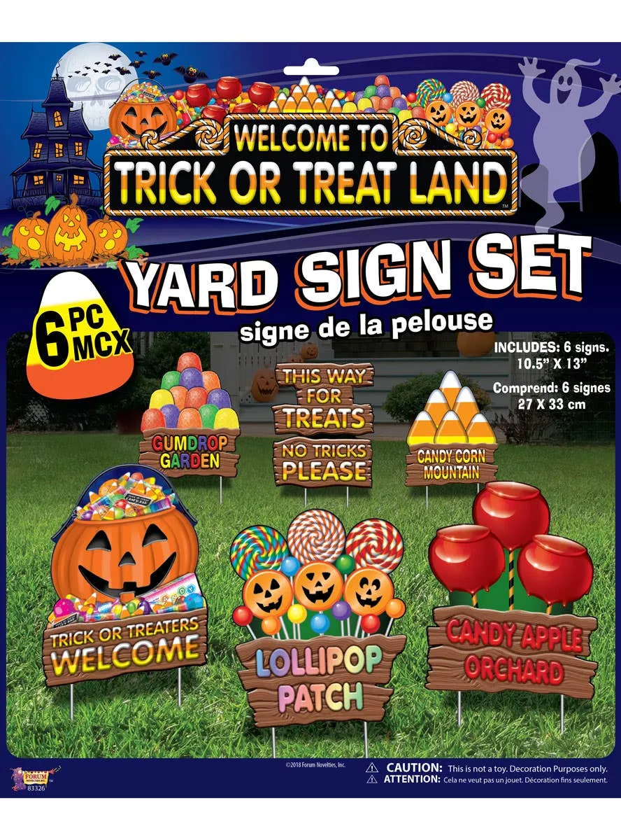 Trick-or-Treat 6 Piece Yard Sign Halloween Decoration Set