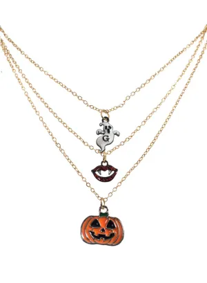 Triple Layer Halloween Charms Costume Necklace