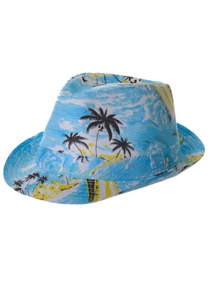 Tropical Blue and Yellow Fedora Costume Hat