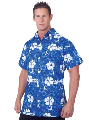 Tropical Holiday Mens Hawaiian Costume Shirt in Blue