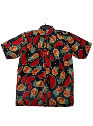 Tropical Pineapple and Watermelon Print Mens Costume Shirt