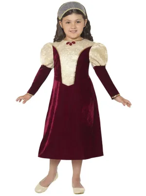 Tudor Damsel Princess Girls Fancy Dress Costume
